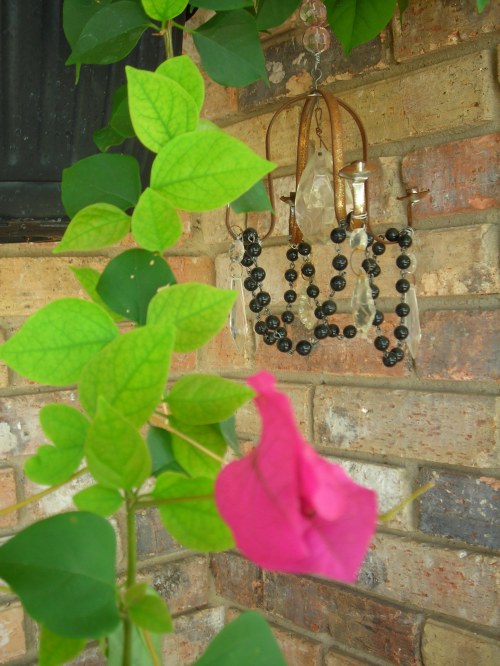 front porch hanging basket with mini garden chandie